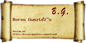 Boros Gusztáv névjegykártya