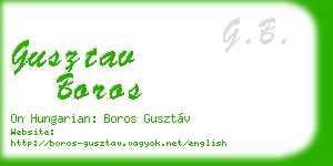 gusztav boros business card